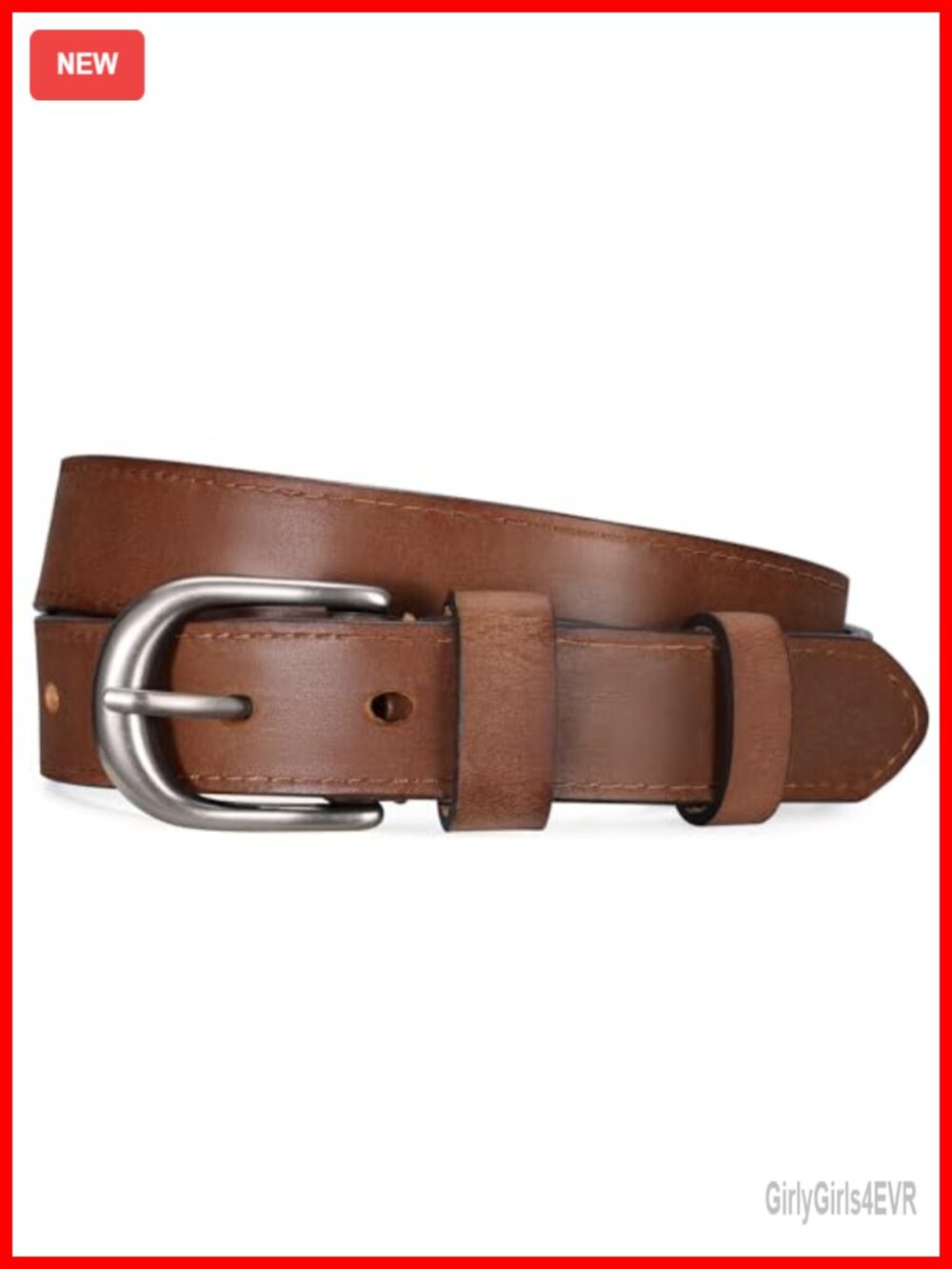 Full Grain Leather Belt Women Buckle Waist Belt for Jeans Dresses Pants